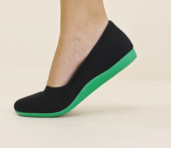 Claire Walker 超撥水] ラウンドトゥ 超軽量 厚底 フラットシューズ